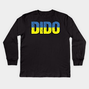 Dido Grandfather Distressed Ukrainian Flag Kids Long Sleeve T-Shirt